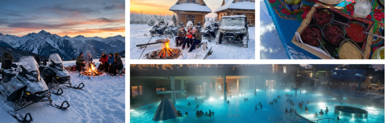 Snow Mobiles and Hot Springs Tour