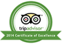 TripAdvisor Certificate of Excellence 2014