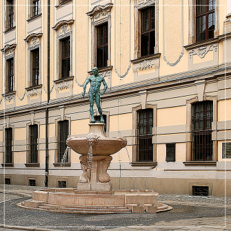 "Szermierz" - fontanna we Wrocławiu