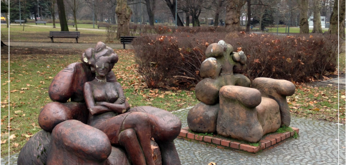 Rzeźba "oczekiwania" w Parku Słowackiego