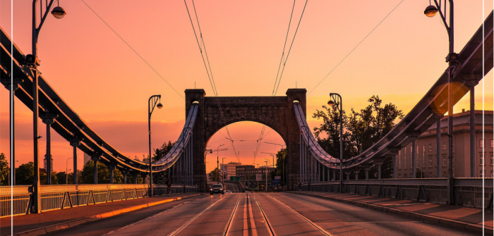 Most Grunwaldzki o zachodzie Słońca ♥ ️