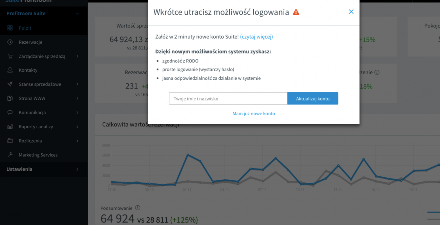 Nowe konto w Profitroom Suite!