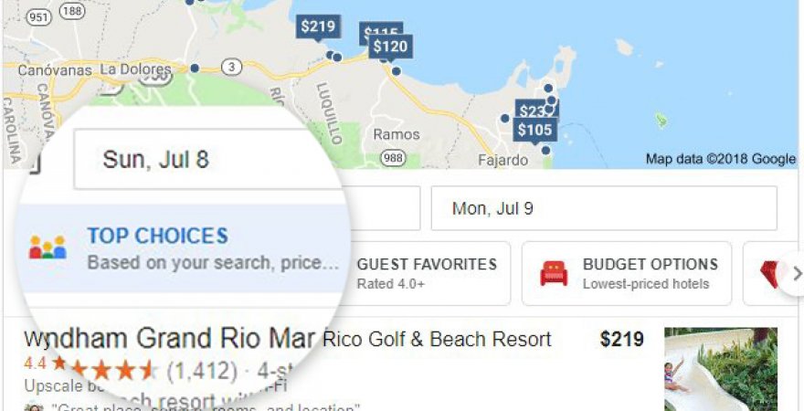 Google's new feature: local search filters