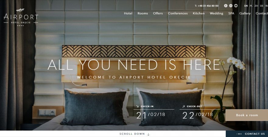 Amazing hotel website - Airport Hotel Okęcie