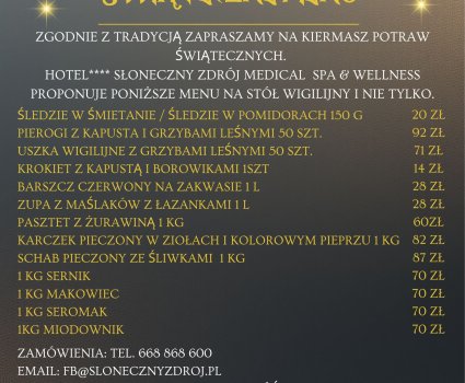 Catering Świąteczny - Hotel Słoneczny Zdrój
