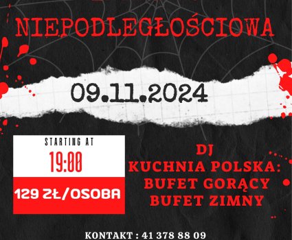 IMPREZA NIEPODLEGŁOŚCIOWA z DJ-em w Klubie Kalejdoskop w Hotelu Słoneczny Zdrój w Busku-Zdroju