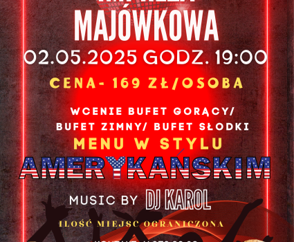 Impreza Majówkowa w Klubie Kalejdoskop w dniu 02.05.2025 w Hotelu Słoneczny Zdrój