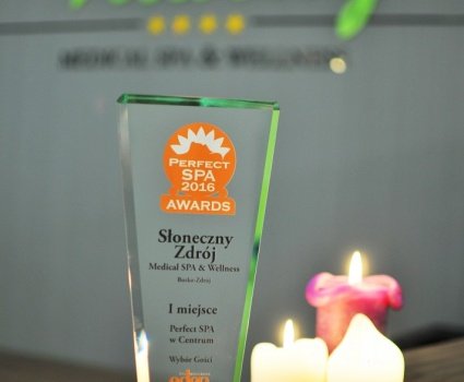 Tytuł Najpiękniejsze SPA Perfect w Centrum dla Hotelu Słoneczny Zdrój 