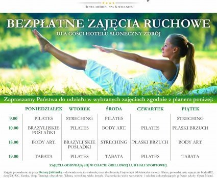 Bezpłatne zajęcia ruchowe dla Gości Hotelu Słoneczny Zdrój 