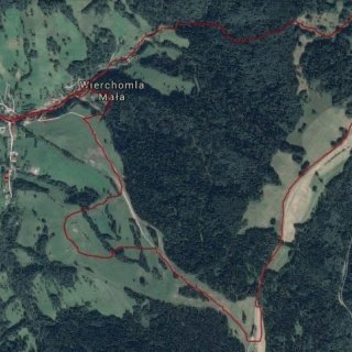 Mapa biegu Warriors Run w Wierchomli