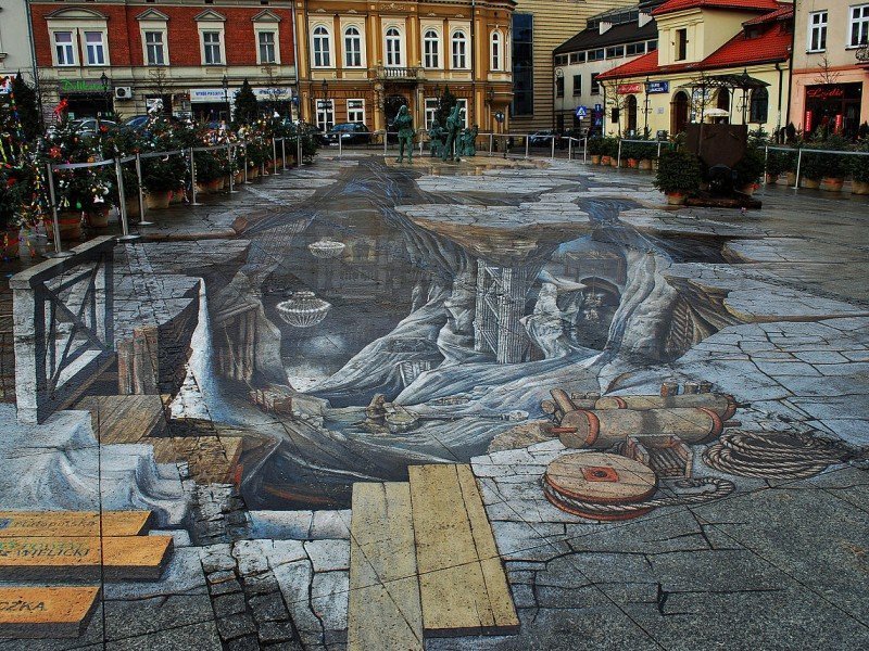 3D street-art Solny Świat