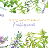 Frühlingsblüten auf dem Teller im George Sand Restaurant