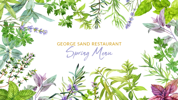 Spring blooms on a plate at the George Sand Restaurant