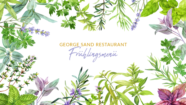 Frühlingsblüten auf dem Teller im George Sand Restaurant