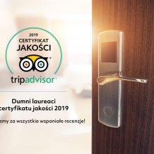 Certyfikat jakości Tripadvisor 2019 dla Bukowego Parku