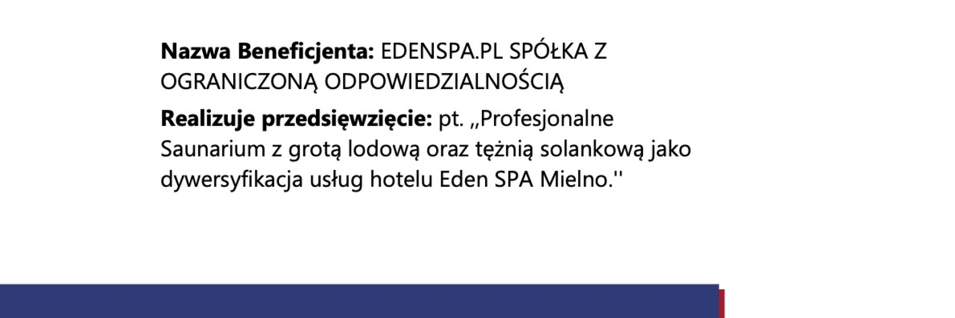 Dofinansowanie z programu KPO EU dla EdenSPA