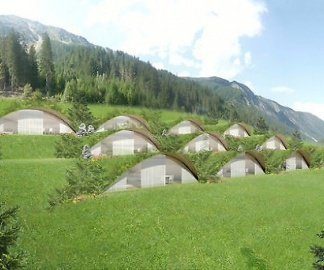 Ekologiczny hotel w zboczu góry