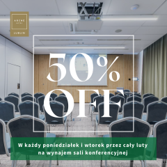 50% na wynajem sali konferencyjnej !