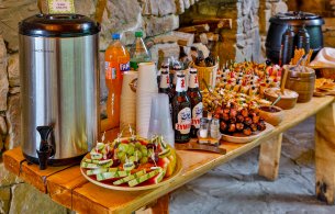 Barbecue shelter by the stream