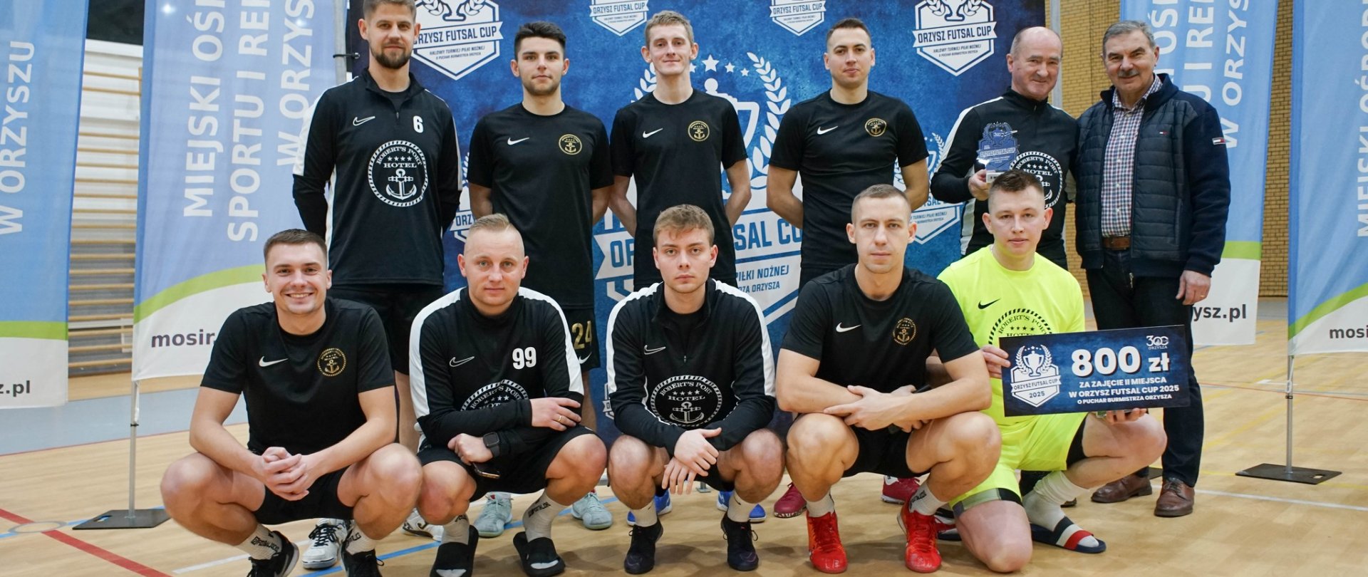 II miejsce drużyny futsalowej Hotelu Robert’s Port w Orzysz Futsal Cup 2025