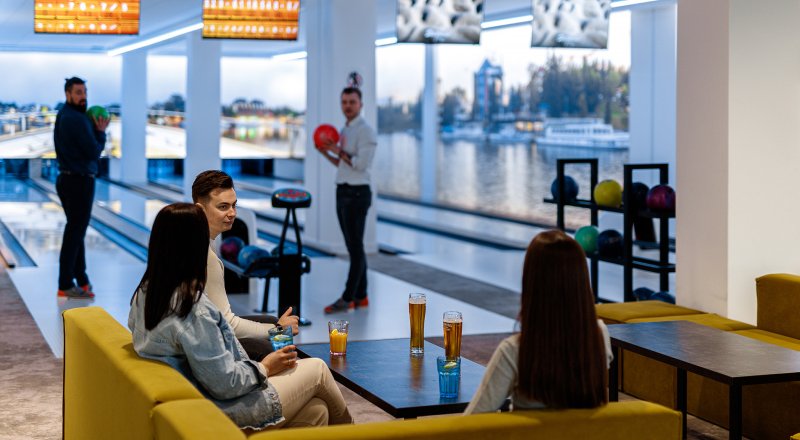 Nightclub with bowling alley