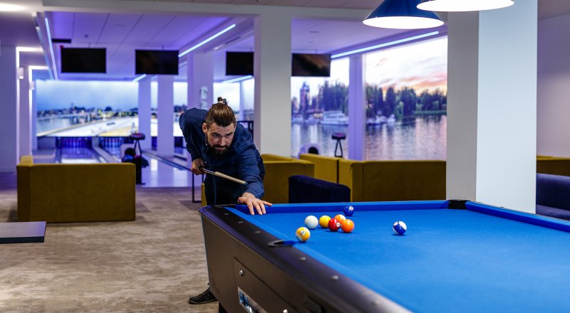 Nightclub with bowling alley