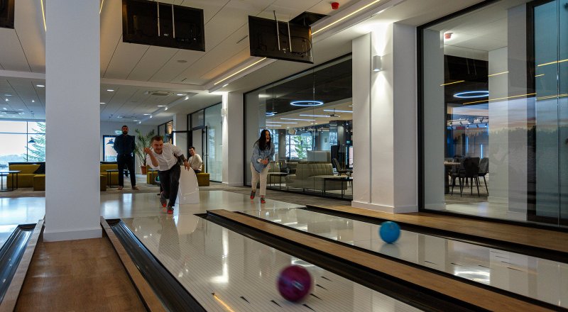 Nightclub with bowling alley