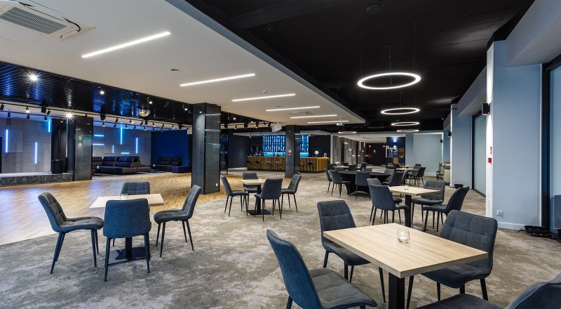 Nightclub with bowling alley