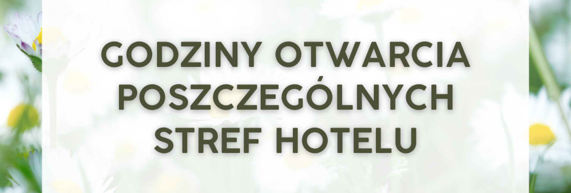 Godziny otwarcia poszczególnych stref Hotelu w dn. 1-3 maja 