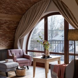 zakopane, ekskluzywny apartament z balkonem, półkola z czerwonej cegły