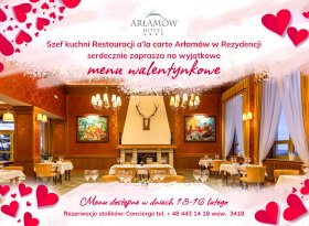 Menu walentynkowe w Restauracji Arłamów 13-16 luty