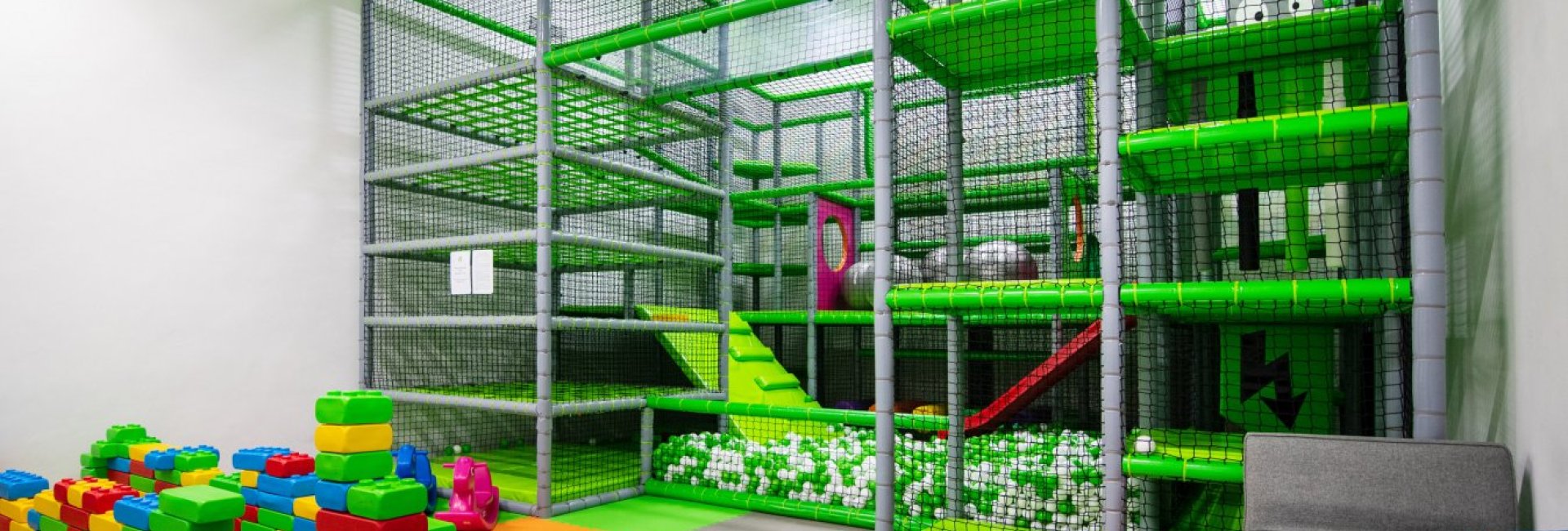 Playroom with a jungle gym