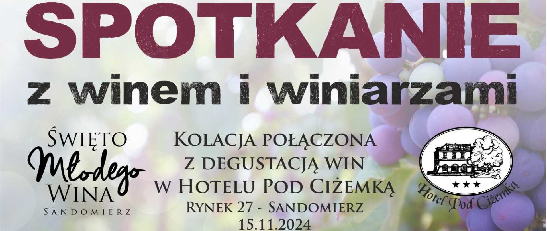 Święto Młodego Wina - kolacja degustacyjna 15.11.2024