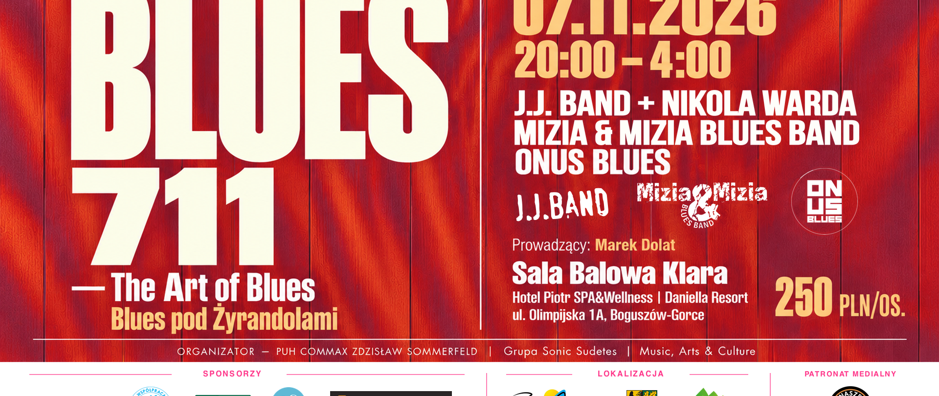 7.11 / BLUES 711 — The Art of Blues / Blues pod Żyrandolami / J.J. BAND + NIKOLA WARDA / MIZIA & MIZIA BLUES BAND / ONUS BLUES / MAREK DOLAT