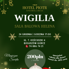 Wigilia w Hotelu Piotr (24.12.2024, godz.17:00)