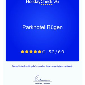 Parkhotel Rügen gehört zu den bestbewerteten Hotels weltweit
