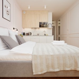 Kompaktowy apartament w idealnej lokalizacji na city break w Krakowie. Przestronny, wygodny, idealny dla dwóch osób.