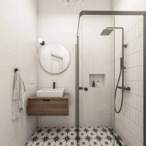 Nowoczesna łazienka na wyłączność w apartamencie noclegowym przy ulicy Starowiślnej – komfort i prywatność.