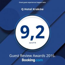 Wyróżnienie od Booking.com dla Q Hotel Kraków