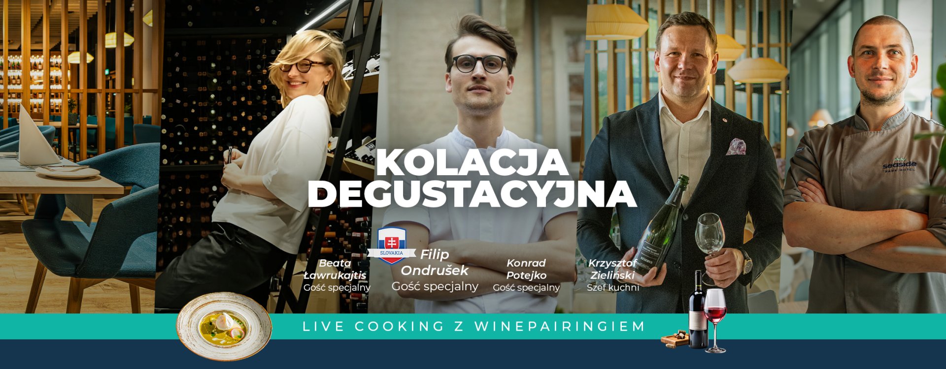 Kolacja Degustacyjna Live Cooking z Wine Pairingiem | 5 Dań i 5 Win