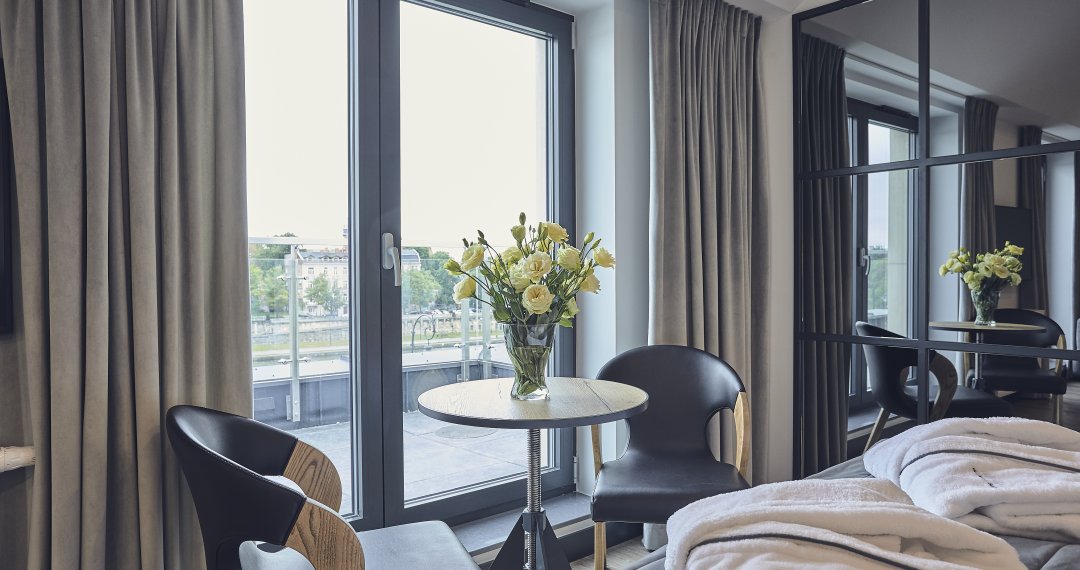 Luxurious room decor with designer furniture