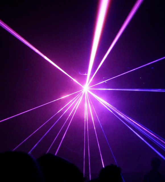 Laser und Feuerwerk-Show