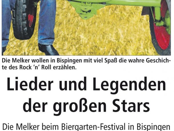 Böhme-Zeitung vom 03. Juli 2015: "Lieder und Legenden der großen Stars"