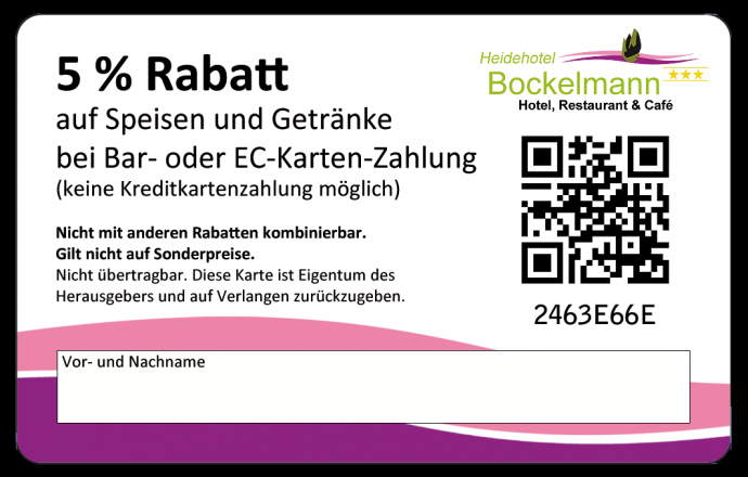 Bestellen Sie jetzt Ihre persönliche Stammgast-Karte und
