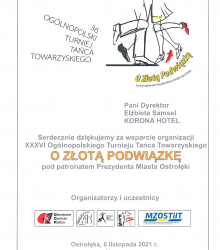 36 Ogólnopolski Turniej Tańca Towarzyskiego "O Złotą Podwiązkę"