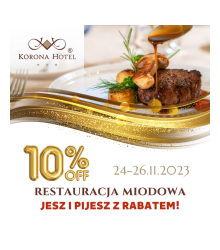 Black Weekend w Restauracji Miodowej! Jesz i pijesz z rabatem.