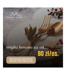 Wigilia firmowa już od 80 zł/os. Sprawdź szczegóły oferty.