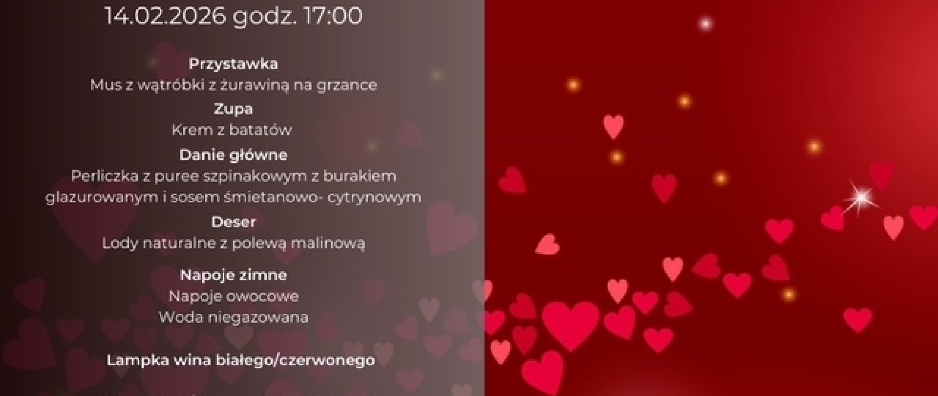 Kolacja Walentynkowa 14.02.2026