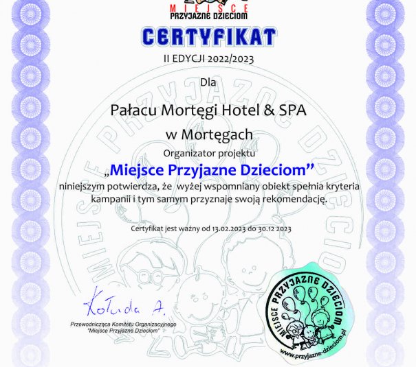 Pałac Mortęgi - Hotel przyjazny dzieciom