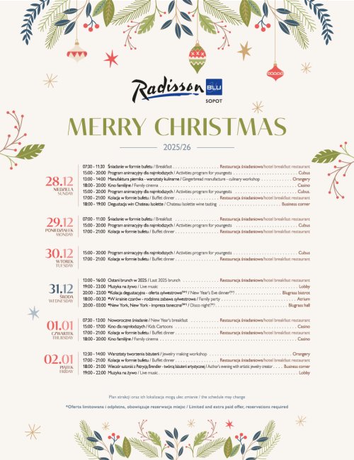 Harmonogram Świąteczny  2025 / 2026 cd...